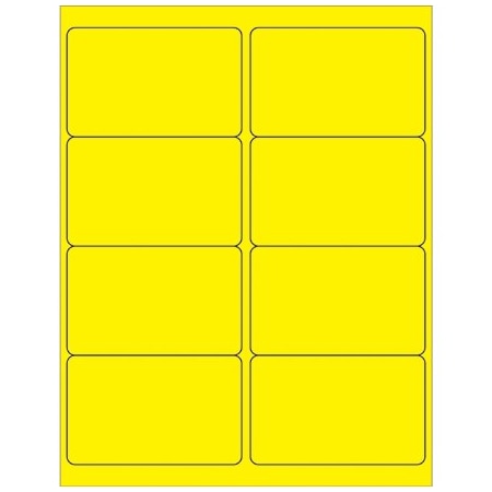 Bsc Preferred 4 x 2-1/2'' Fluorescent Yellow Rectangle Laser Labels, 800PK BUY00025268